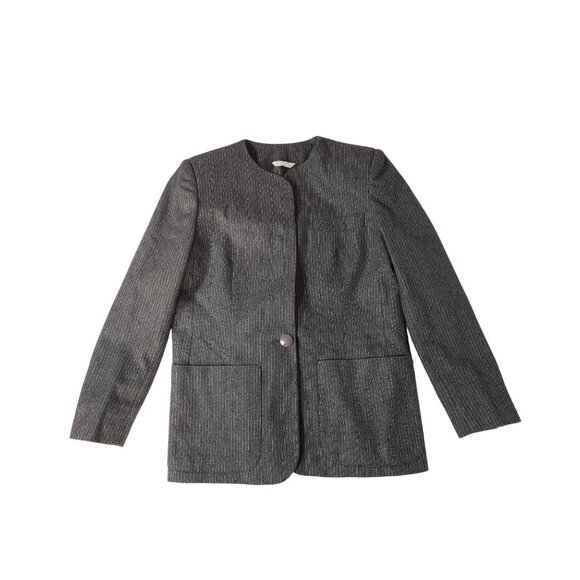 Vintage HaberdasHer Women's Gray Pinstripe Power 2 Piece Wool Suit US7/9 - Picture 8 of 14